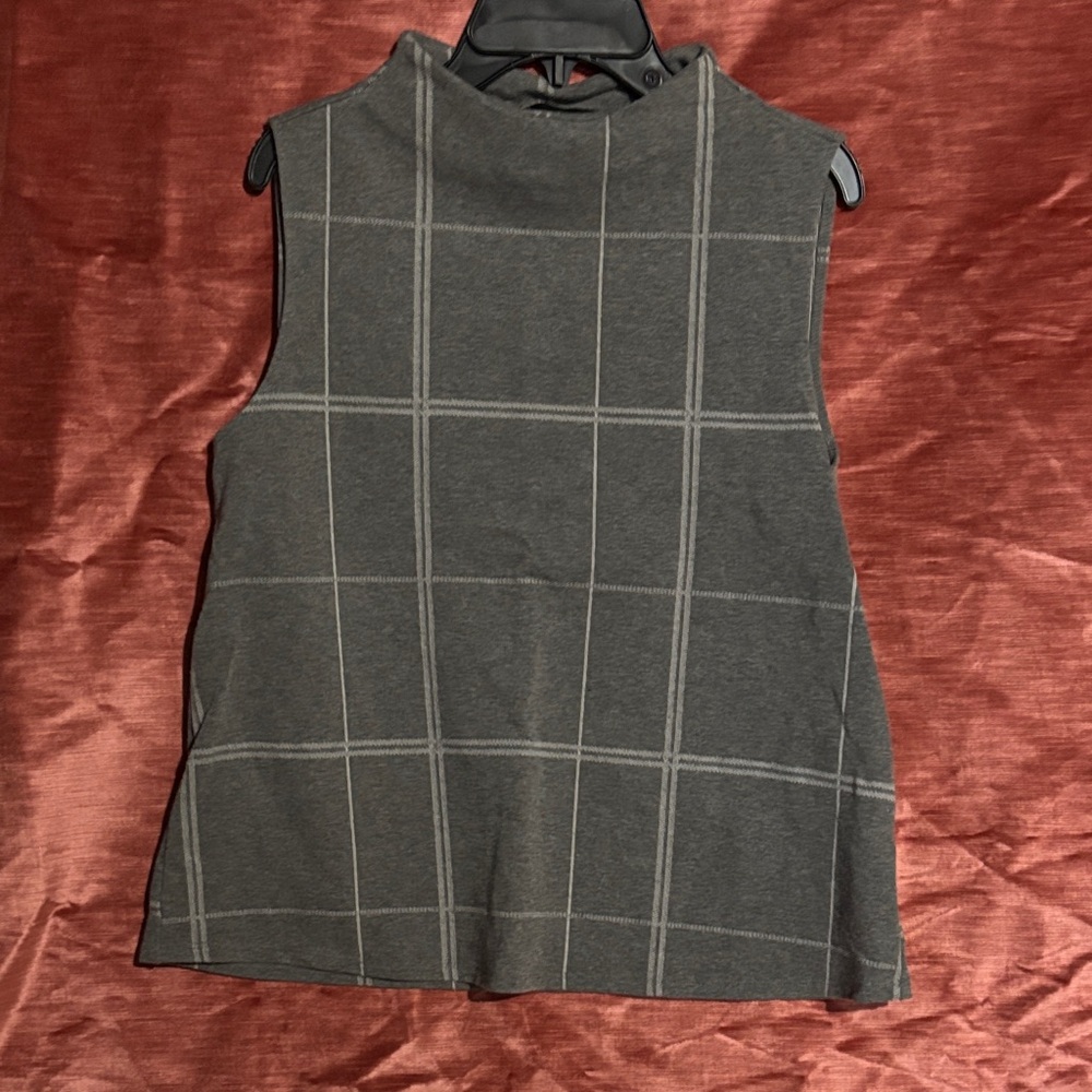 Cynthia Rowley Charcoal Checkered Tank Top